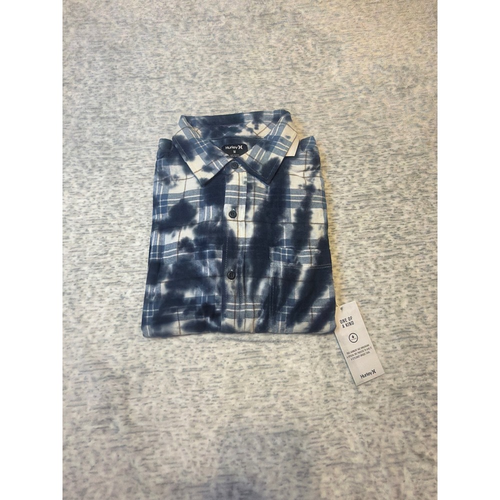 Hurley Men's Portland Tie Dye Flannel Long Sleeve Shirt Size M NWT